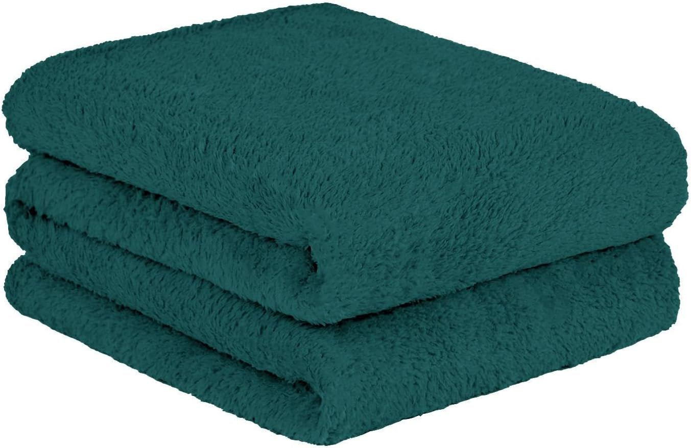 Brentford's Teddy Fleece Blanket, Pătură mare pentru pat, plușată, super moale, caldă, pentru canapea, pat, cuvertură de pat, negru - 150 X 200 Cm Paturi si Cuverturi Besuche den Brentfords-Store Albastru-verde verde 150 X 200 Cm
