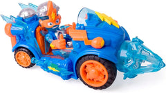 Superthings Kazoo Power – Combat Vehicle Kid Kazoom. Kid Kazoom Kampffahrzeug aus der TV-Serie Kazoom Power. Enthält 1 Kampffahrzeug, 1 Kid Kazoom Exclusiv, 1 Waffe und 1 Zubehör