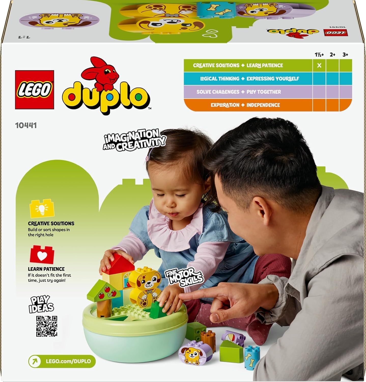 LEGO DUPLO Formsortierer: Welpenhaus - Montessori Sortierspielzeug für Kleinkinder mit bunten Steinen in verschiedenen Formen - Lernspielzeug für Feinmotorik für Mädchen & Jungen ab 18 Monaten - 10441