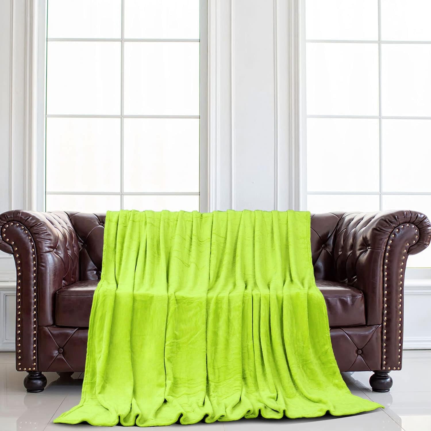 Sourcing Map Cosy pătură cuvertură de pat Soft & cald fleece pătură ca canapea pătură Canapea pătură Living și cuddly pătură Pătură de lână din catifea moale pluș măr verde 150X200Cm Paturi si Cuverturi uxcell