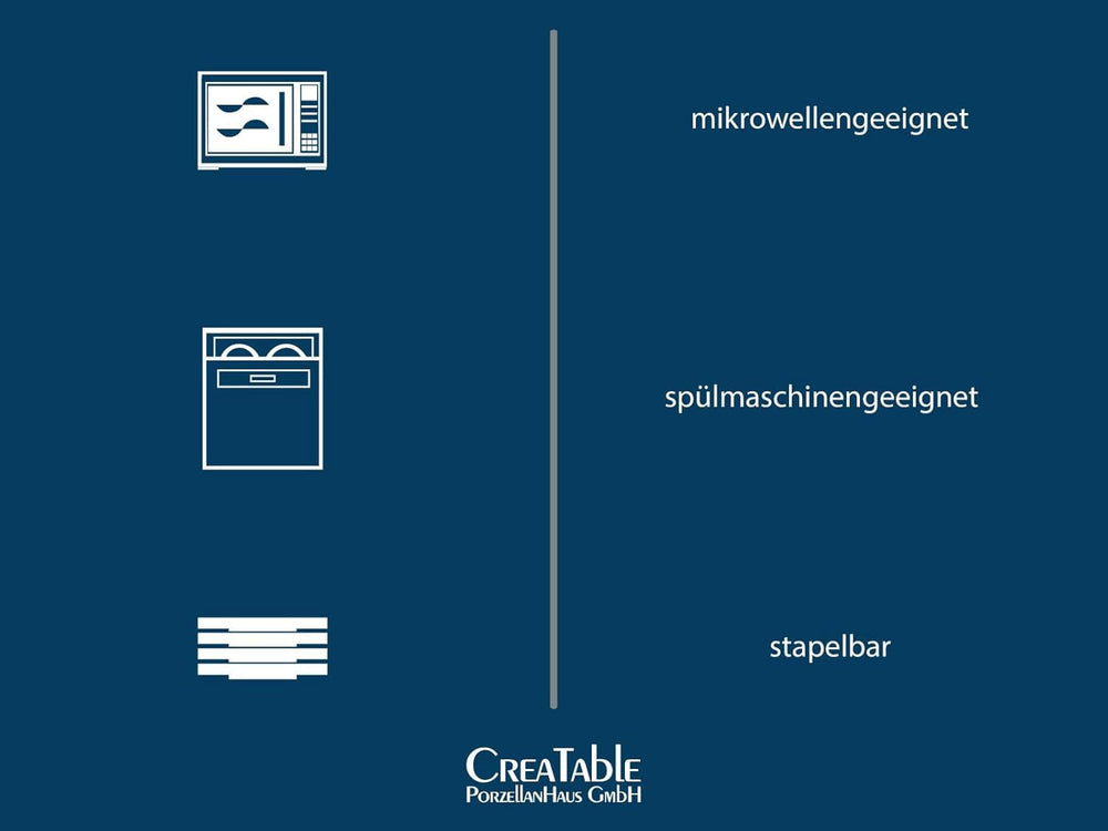 CreaTable, 23679, seria Cascade, set de veselă cu 32 de piese pentru 8 persoane, serviciu combinat din gresie, potrivit pentru mașina de spălat vase și cuptorul cu microunde, producție de calitate