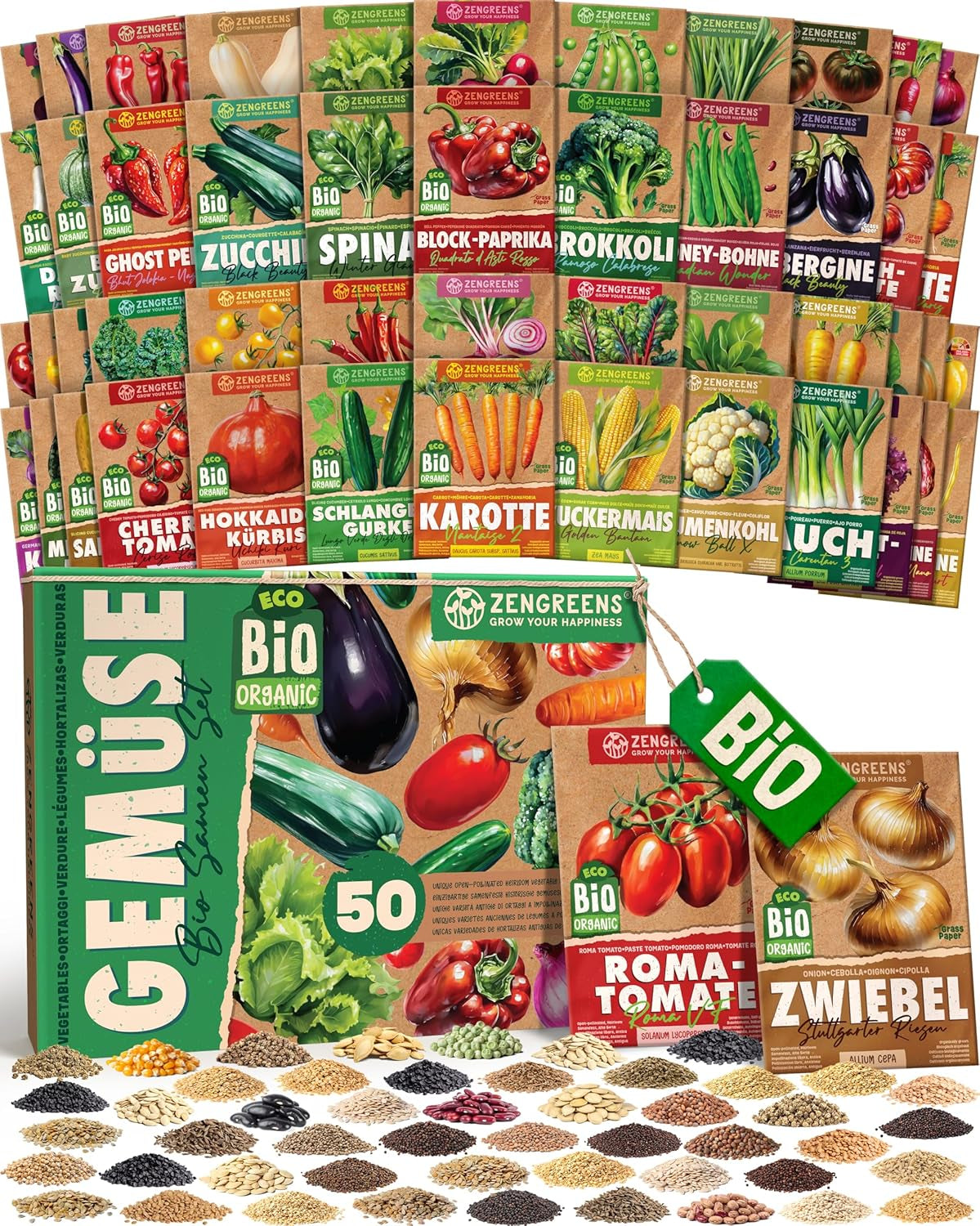 Semințe de busuioc organice într-un set de 6 - 6 semințe de busuioc pentru cultivare ușoară în grădină, balcon sau strat înălțat - semințe de plante - răsaduri