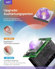 Lampă UV portabilă Melodysusie cu suport pentru unghii cu gel, mini lampă LED UV reîncărcabilă cu afișaj LCD, lampă UV mică portabilă pentru unghii cu 2 temporizatoare, uscător de unghii pentru toate tipurile de ojă cu gel UV (alb)
