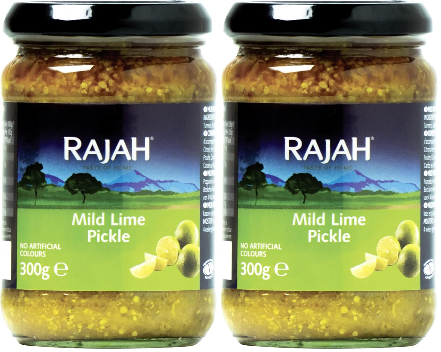 Rajah Mild Lime Pickle – Mild eingelegte Limetten – Ideal als Begleitung zu Curry, Fleisch, Käse, Poppadums & Vorspeisen – 1 x 300 g