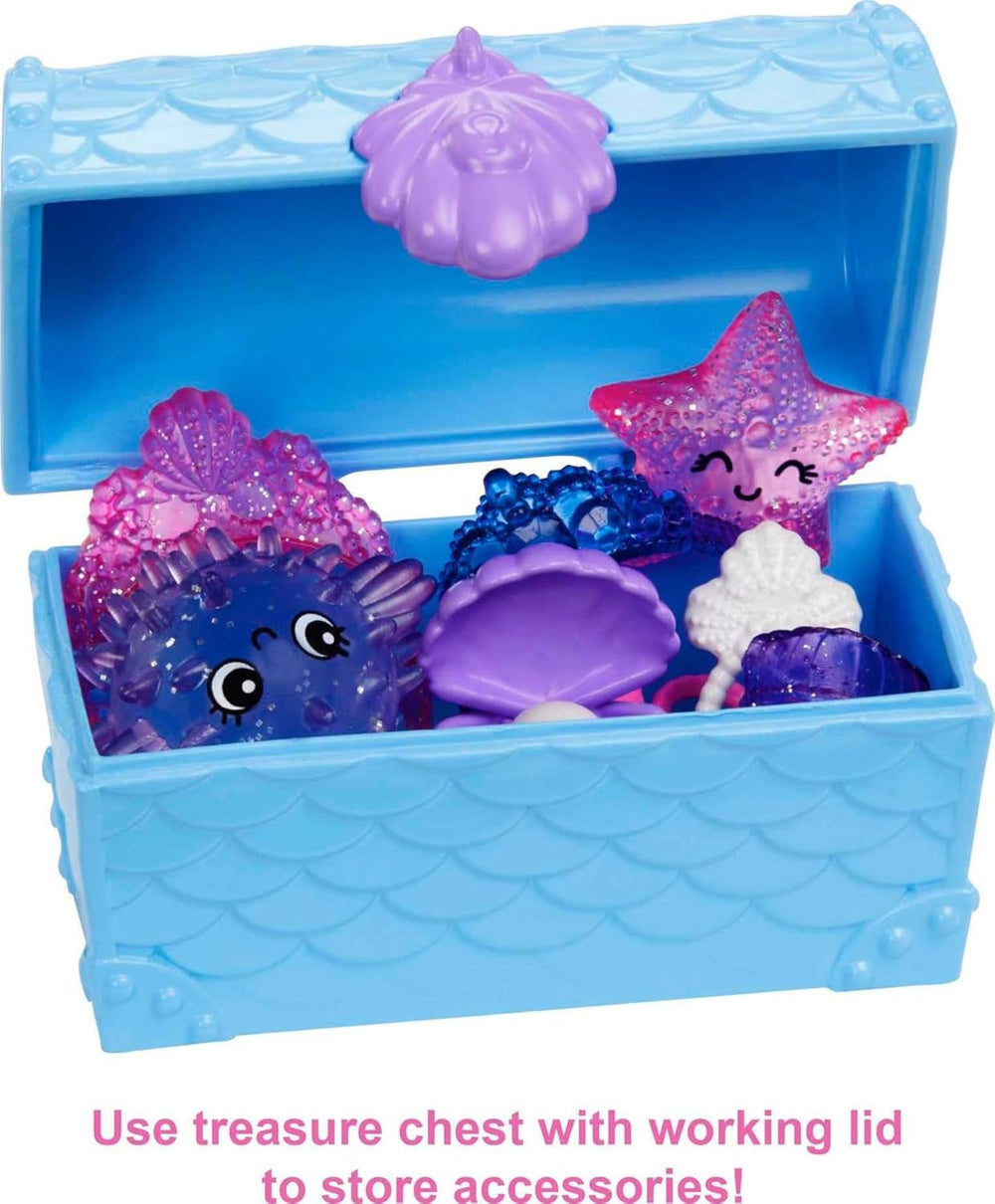 Barbie Mermaid Power, Chelsea Puppe, Meerjungfrau Puppe, Chelsea mit blauem & lila Haar, Krone, Meerjungfrauenschwanz, Zubehör, Geschenk für Kinder ab 3 Jahre,HHG57