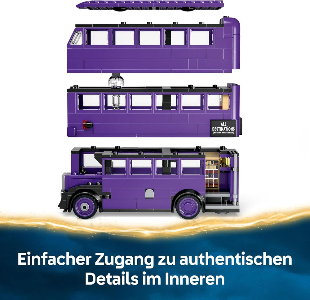 LEGO Harry Potter Abenteuer mit dem Fahrenden Ritter - Spielzeug aus der Zauberwelt mit 5 Minifiguren und Zubehör mit Zauberstäbe – Geschenk für Mädchen und Jungen ab 8 Jahren – 76446