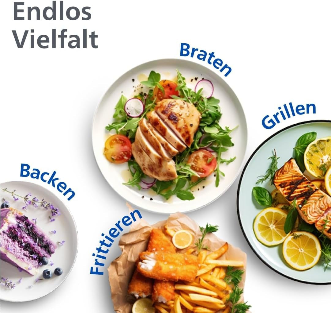 Philips Dual Basket Airfryer 3000 Series cu set de mic dejun, 9 litri, 2 sertare Electrocasnice Naty Shop