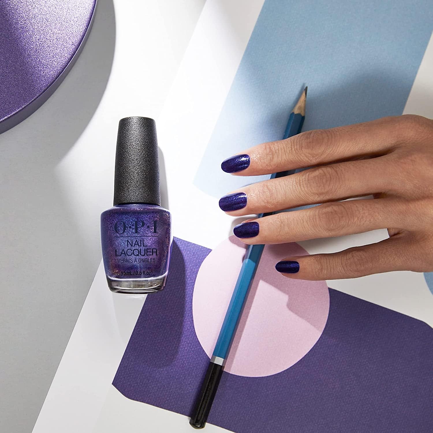 Oja OPI Nail Lacquer Violet Shades – Oja cu uscare rapidă, rezistentă la ciobire și de lungă durată – durează până la 7 zile – cu pensulă ProWide extra-lată