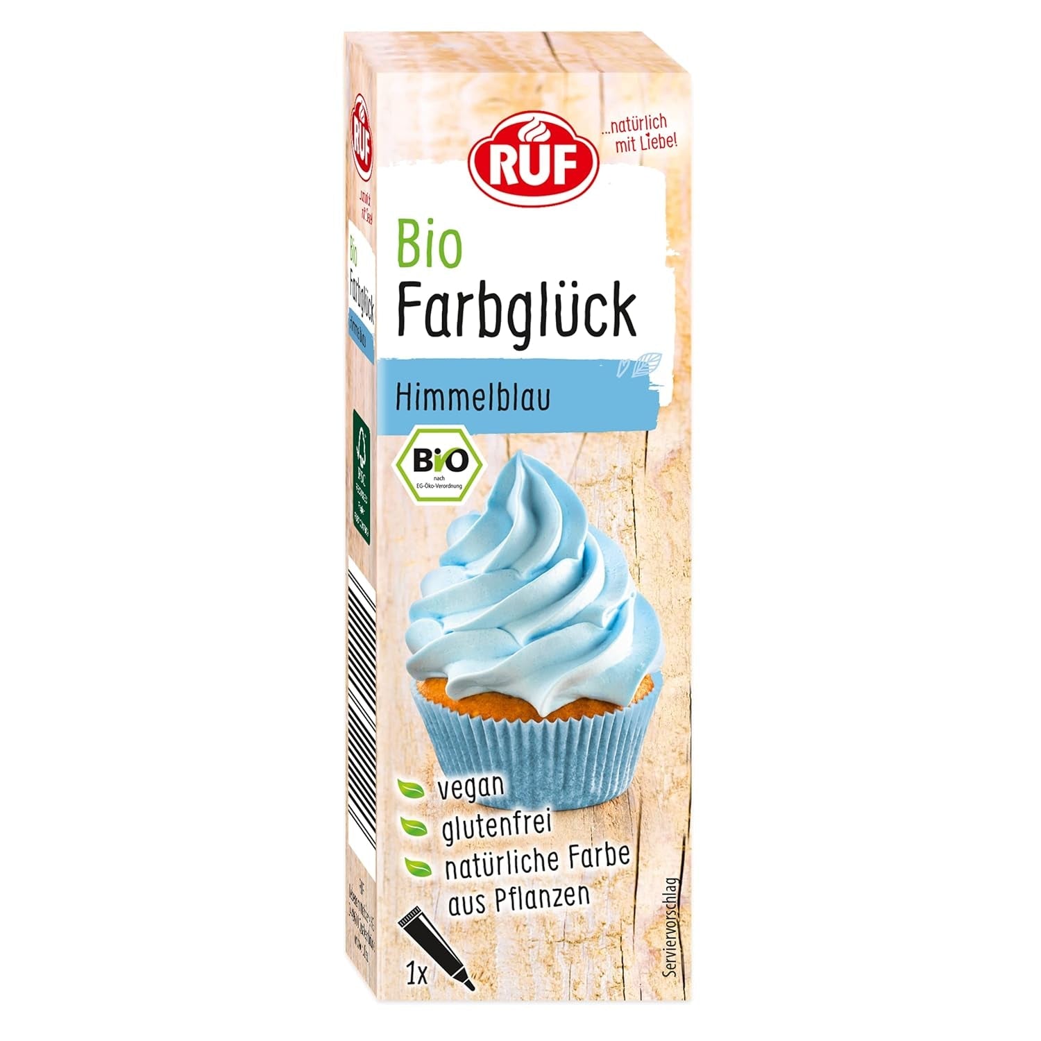 Colorant alimentar organic RUF roz vată de zahăr, cu sirop de agave pentru colorarea glazurii și pentru prăjituri decorative, fără gluten și vegan, 1 x 25g