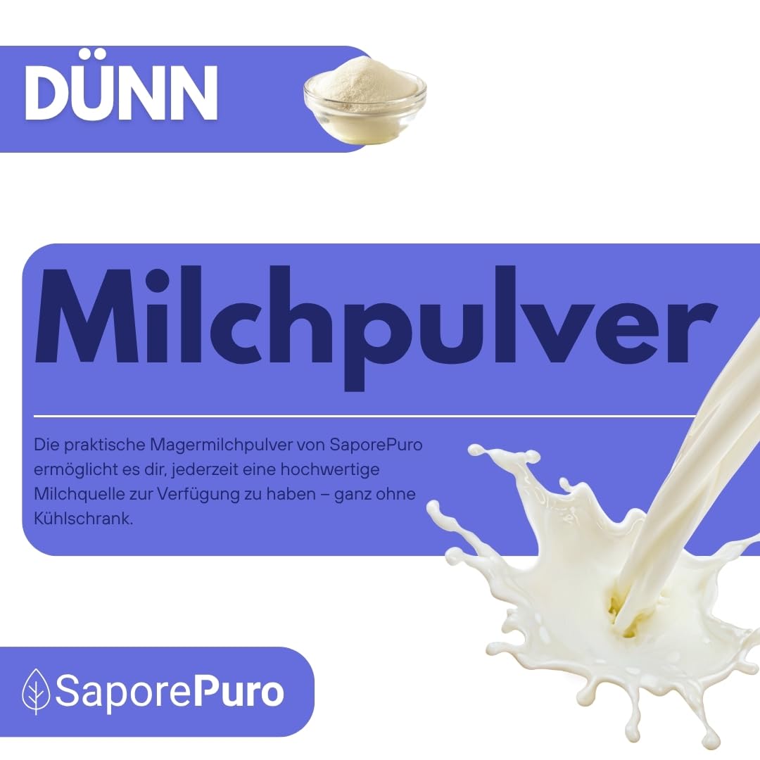 SaporePuro Lapte Degresat 1 kg - Solubilitate Ridicată Fără Gluten