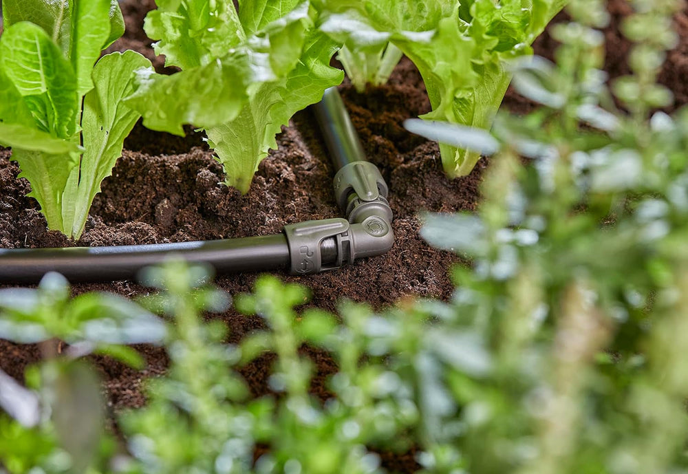 Piesă în L pentru sistemul de irigare Gardena Micro-Drip 13 mm (1/2 inch): Conector pentru țeavă pentru schimbarea direcției țevilor de alimentare de 13 mm, asamblare fără unelte, reutilizabil (13202-20)