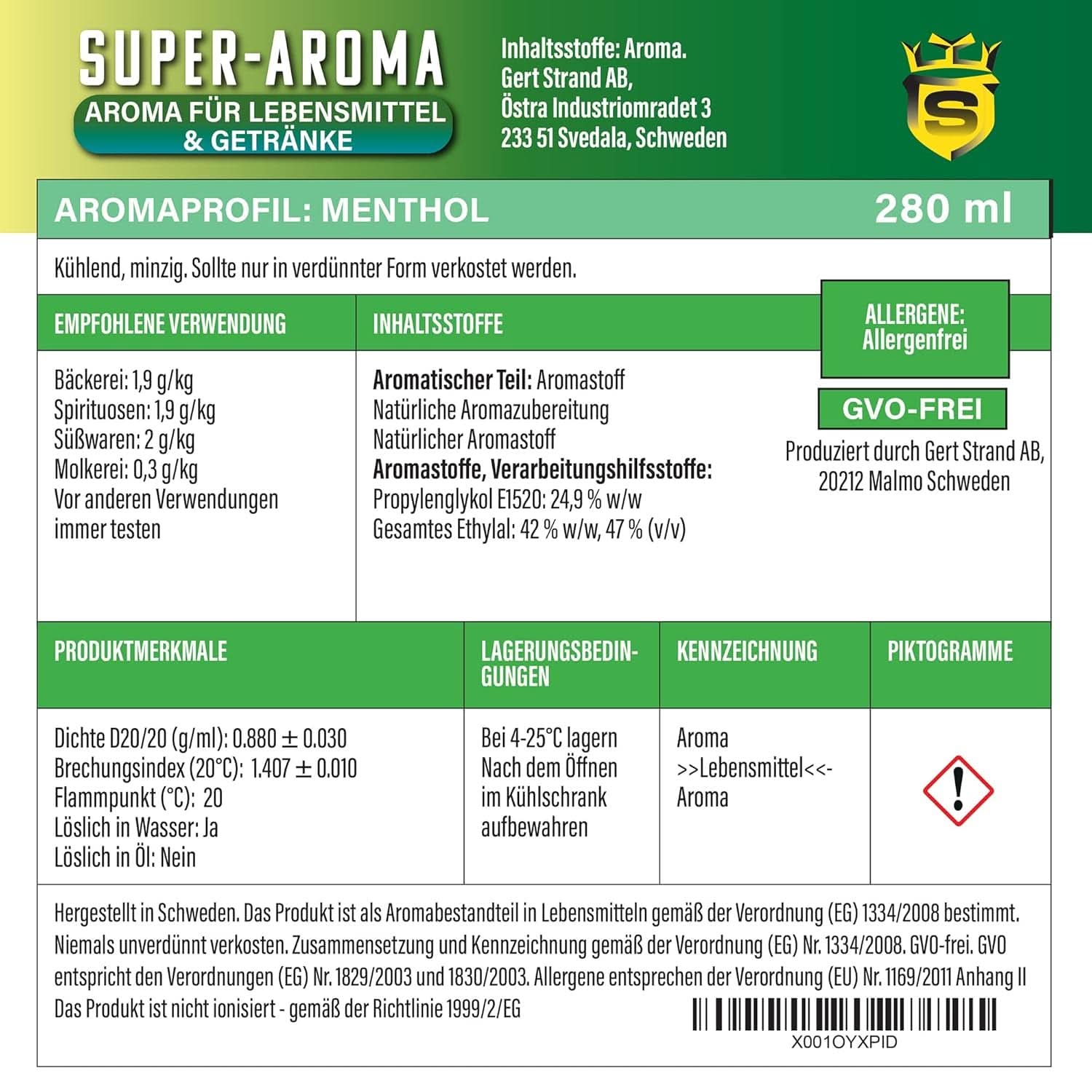 Concentrat de mentol 280 ml Arome Naty Shop