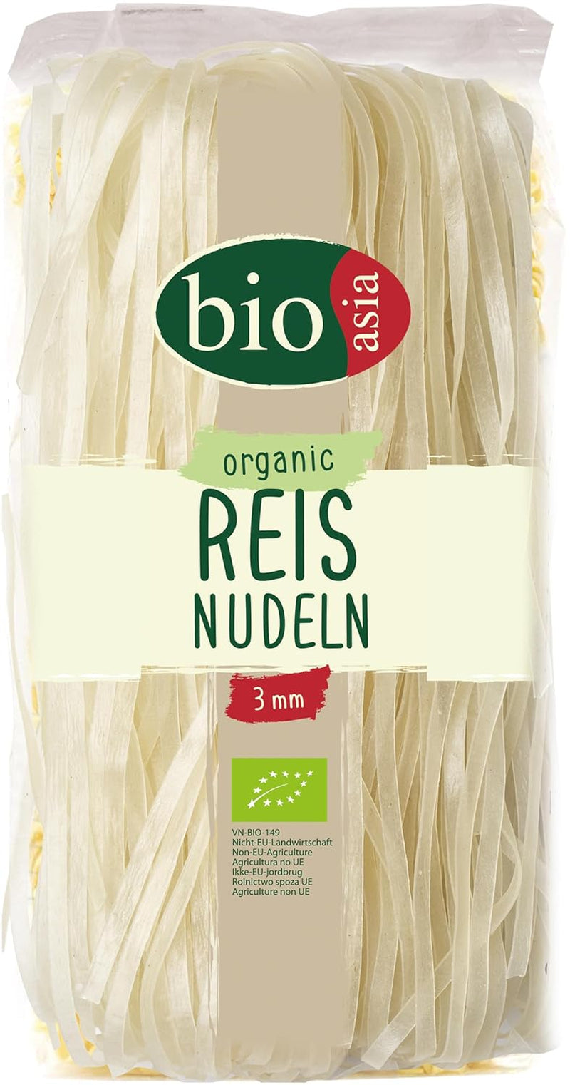 BIOASIA Tăiței de orez organici, tăiței asiatici din făină de orez 100% organică, fără gluten și vegani, 1 x 200 g