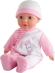 Simba 105140020 - My Love Baby Talk, Weichkörperpuppe mit Schlafaugen in süßem Strampler, macht 24 Babylaute, 30cm, Babypuppe ab 2 Jahre