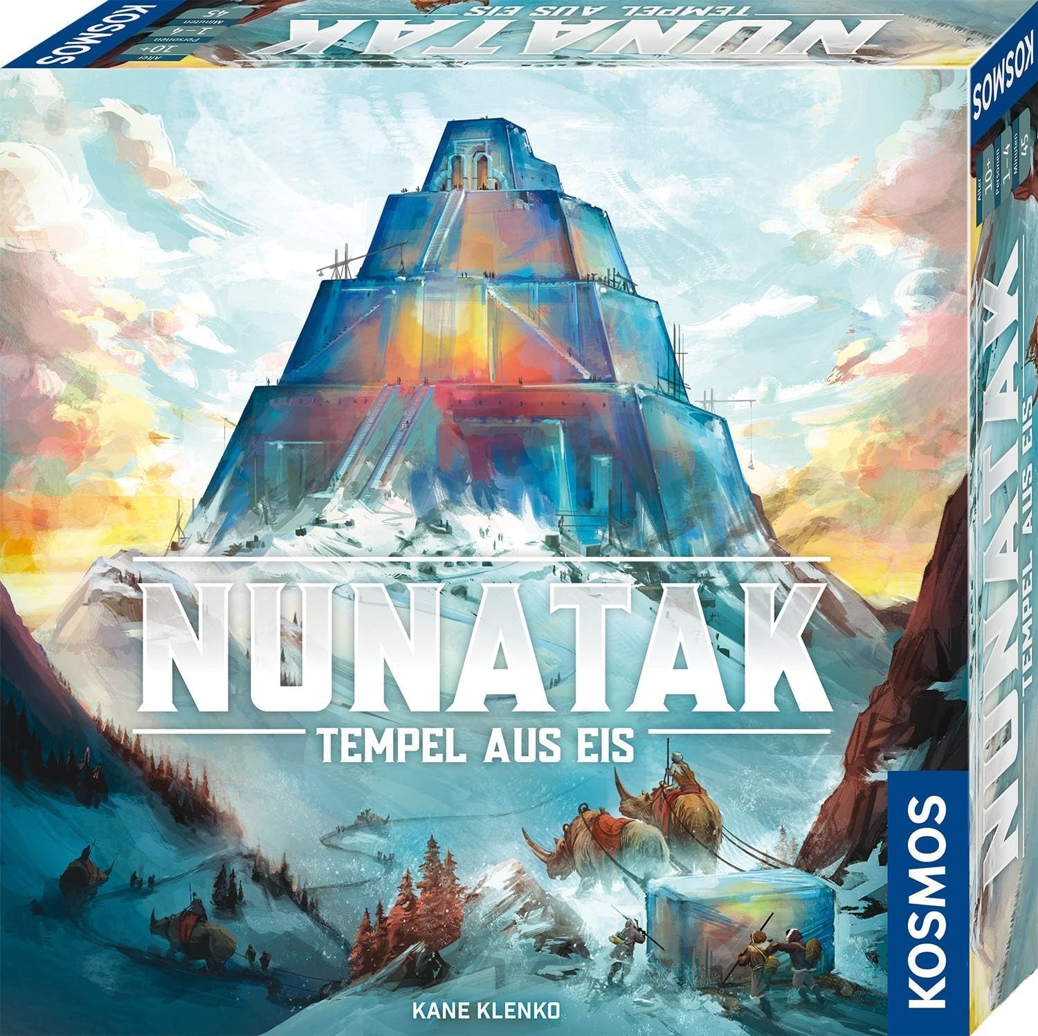 KOSMOS 683801 Nunatak - Templul Gheții, Joc de familie, Configurație 3D cool, Piese de joc 3D cu aspect de gheață, Joc de strategie, Joc de societate, Joc de petrecere