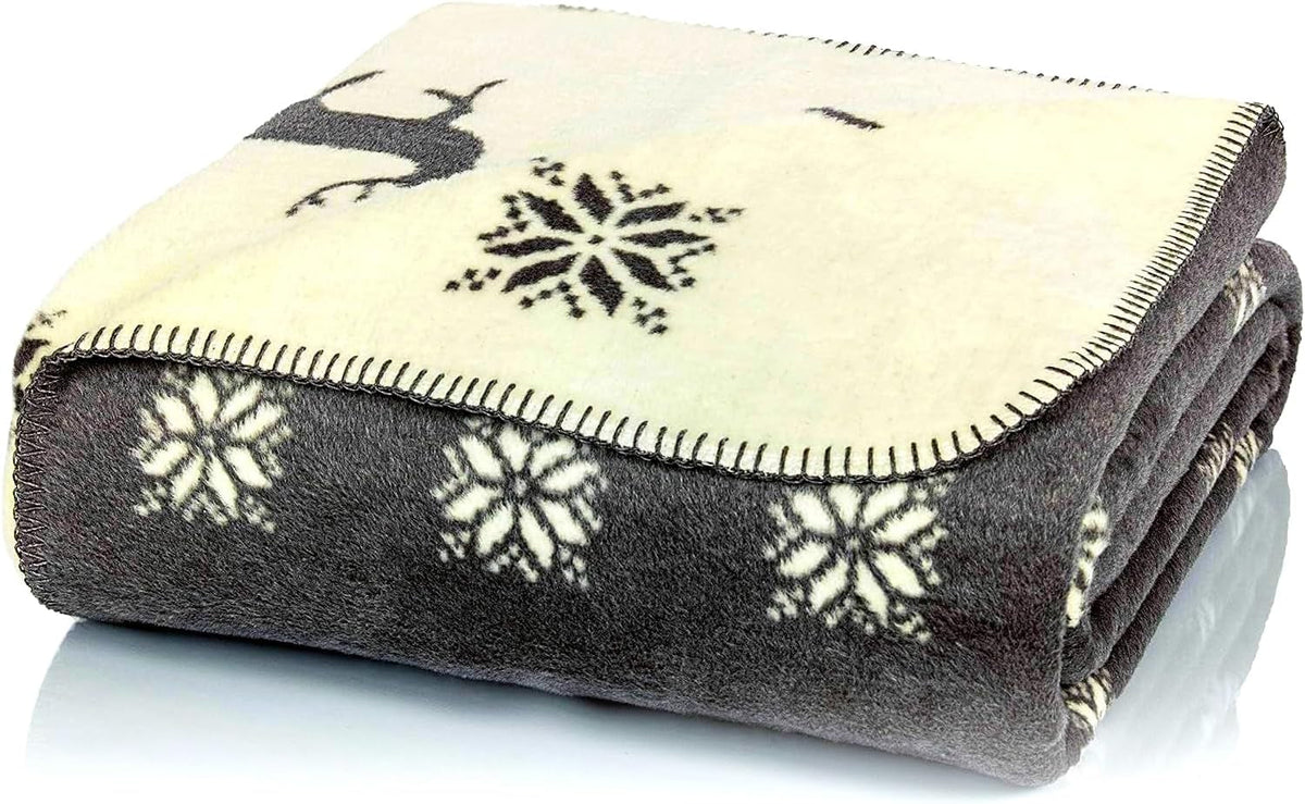 Glart pătură drăgălașă ren gri-bej XL 150X200 Cm, pătură din lână moale și caldă ca pătură de canapea, canapea și cuvertură de pat, aruncare de pluș - fără mâneci. Ideală pentru canapea și camera copiilor Paturi si Cuverturi Glart Titlu implicit
