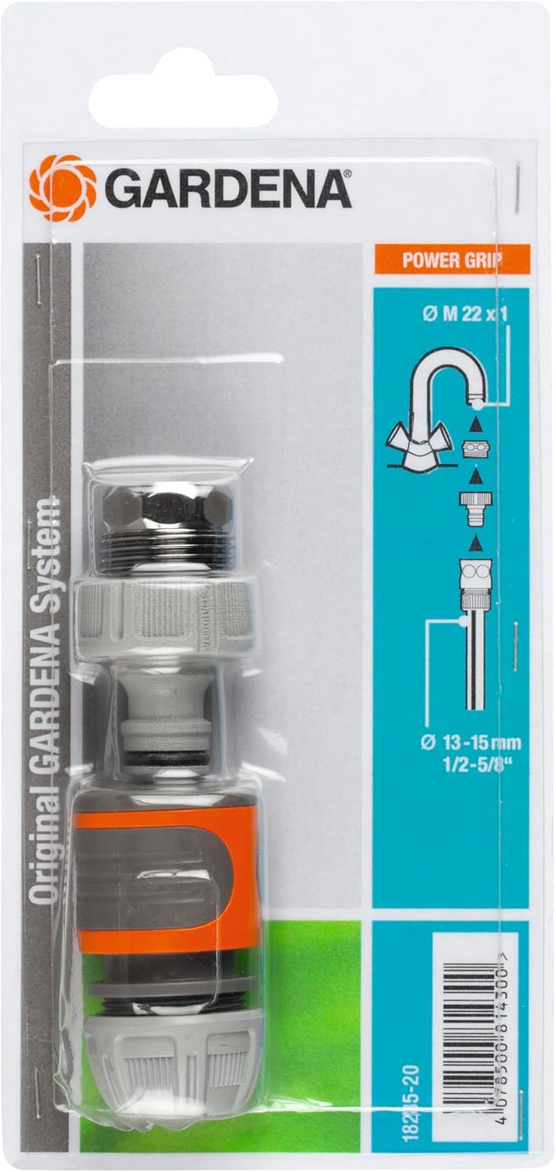 Set de cuplaje Gardena: Cuplaj furtun pentru prelungitor de 13 mm (1/2 inch) și 15 mm (5/8 inch), chiar și sub presiune mare a apei, asamblare ușoară (18283-20)