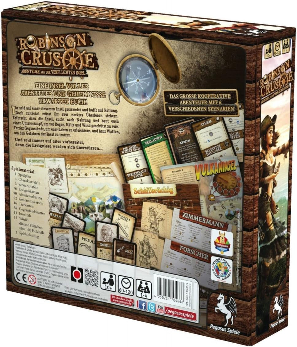 Pegasus Spiele 51945G - Robinson Crusoe, pentru 1-4 jucători
