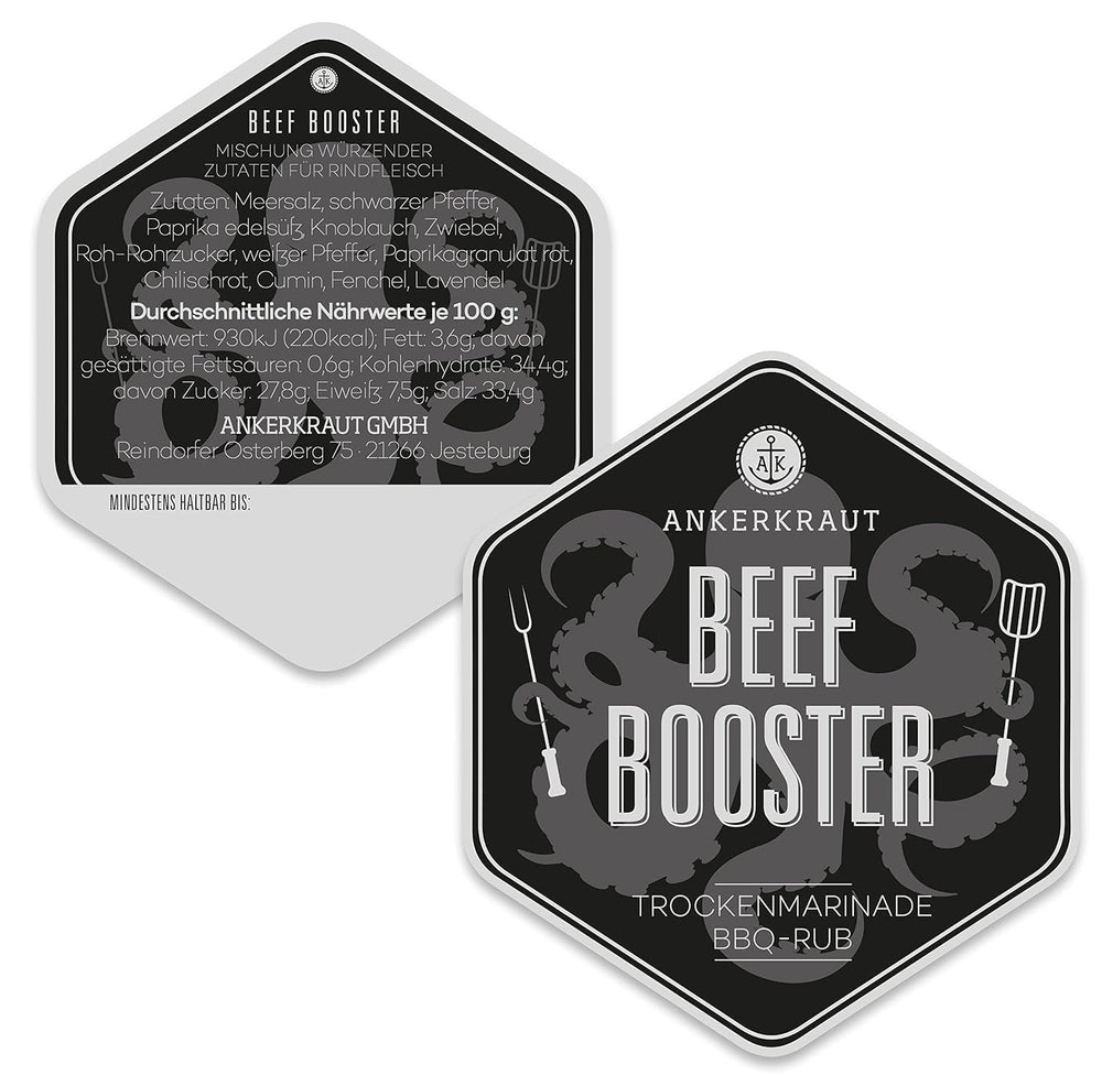 Ankerkraut Beef Booster, Rub Brisket und Steak Gewürz, Gewürzmischung für Fleisch, 230g im Streuer