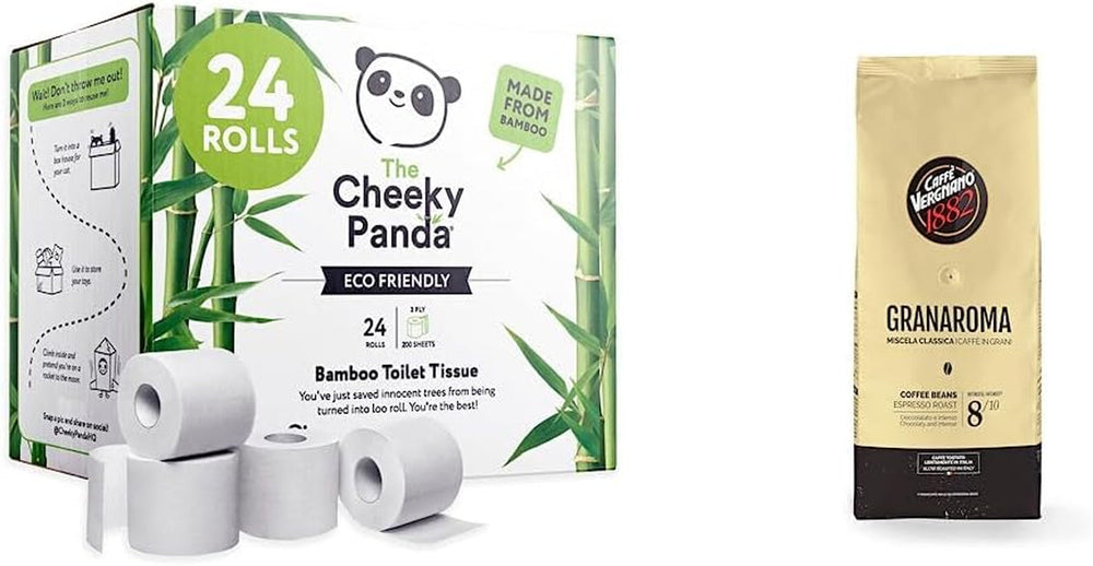 Cumpărați role de toaletă din bambus Cheeky Panda la vrac și cutia de șervețele umede Pampers Harmony Aqua pentru bebeluși, 720 de șervețele (15 x 48), protecție delicată a pielii cu 99% apă