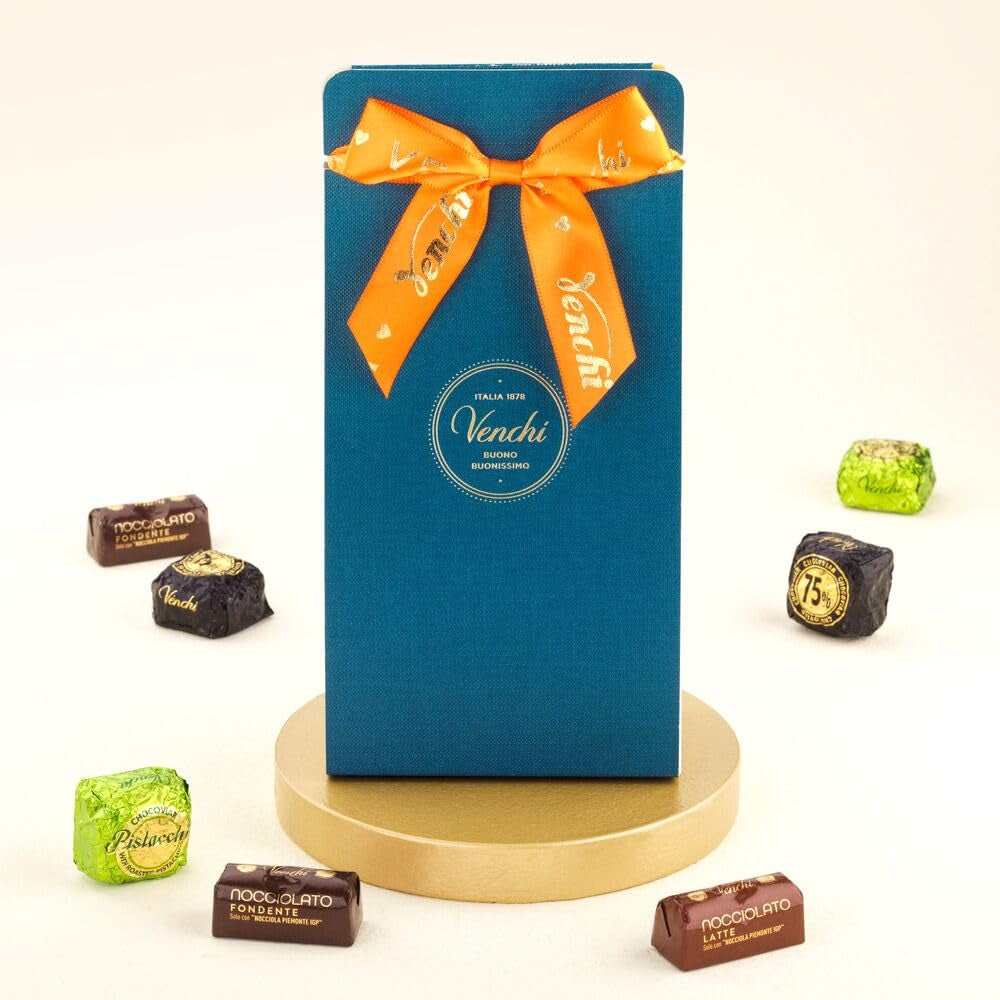 Venchi – Colecția Murrine – Cutie cadou cu praline asortate Chocoviar și tablete de ciocolată, 403 g – Cu alune de pădure IGP Piemont – Idee de cadou – Fără gluten