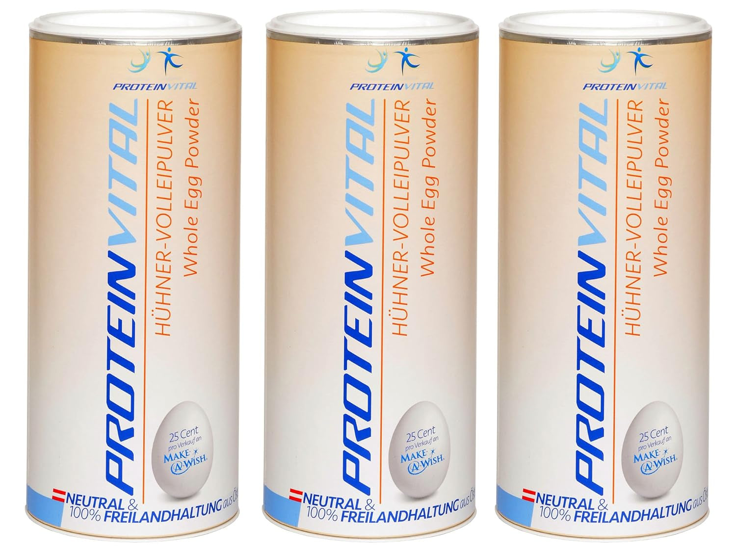 Proteinvital Vollei-Ei-Pulver EIEREI Regional Österreichische Freiland Eier 800g + Anrühr Set, Kraftpapier Doypack mit Zipper