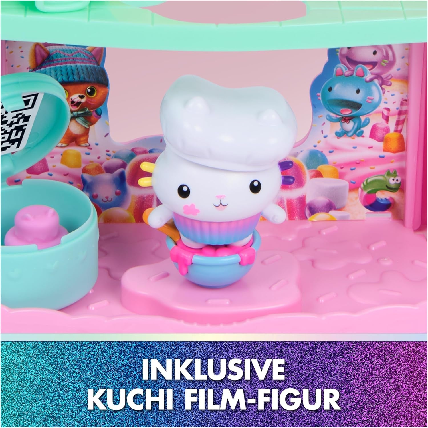 DREAMWORKS CASA DE PĂPȘI A LUI GABBY: FILMUL - Portal Room „Bucătăria cu stropi de zahăr a lui Kuchi” cu figurină și accesorii, pentru copii cu vârsta de 3 ani și peste