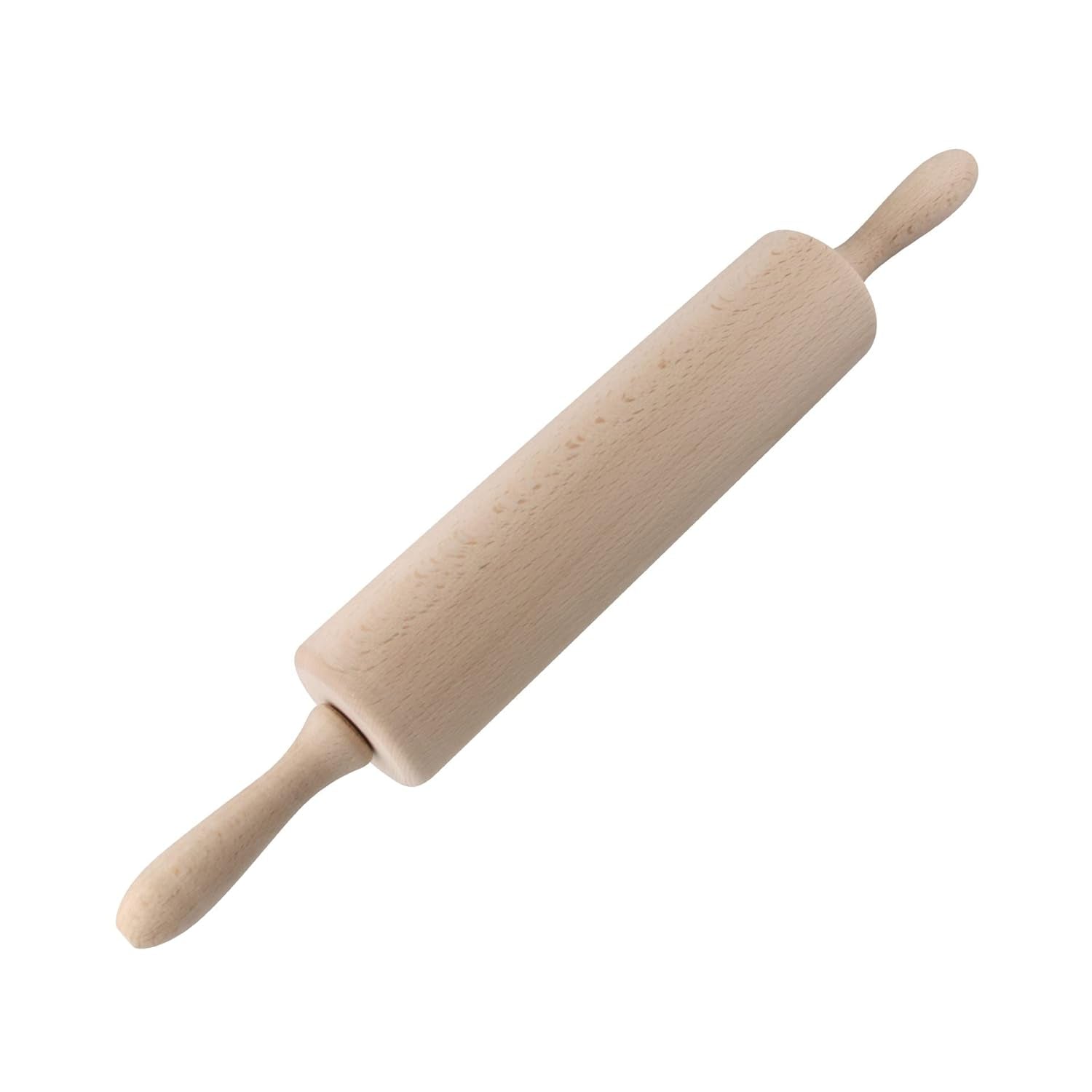 Sucitor Zenker cu rulment de alunecare Ø 6 x 44 cm PATISSERIE, sucitor ca accesoriu de copt, rolă de aluat din lemn pentru întinderea aluatului (culoare: maro), cantitate: 1 bucată