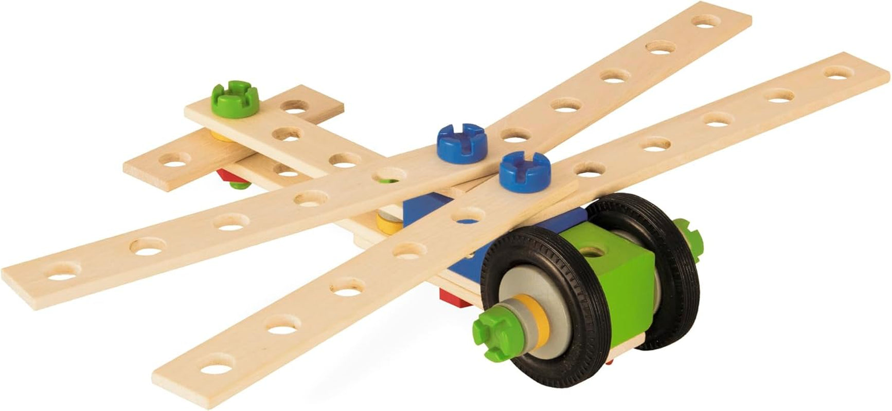 Eichhorn - Constructor Lokomotive, 8 Verschiedene Modelvarianten baubar, Konstruktionsspielzeug mit 90 Teilen, vielseitiges Holzspielzeug, 100% FSC zertifiziertes Buchenholz, ab 3 Jahren