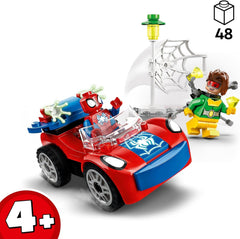 LEGO 10789 Marvel Spider-Mans Auto und Doc Ock Set, Spidey und Seine Super-Freunde, baubares Spielzeug für Jungen und Mädchen ab 4 Jahren, mit im Dunkeln leuchtenden Teilen