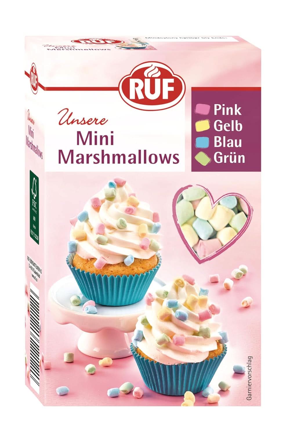 RUF Mini Marshmallows, culori pastelate, 45 grame Naty Shop Mini Marshmallows 45 grame