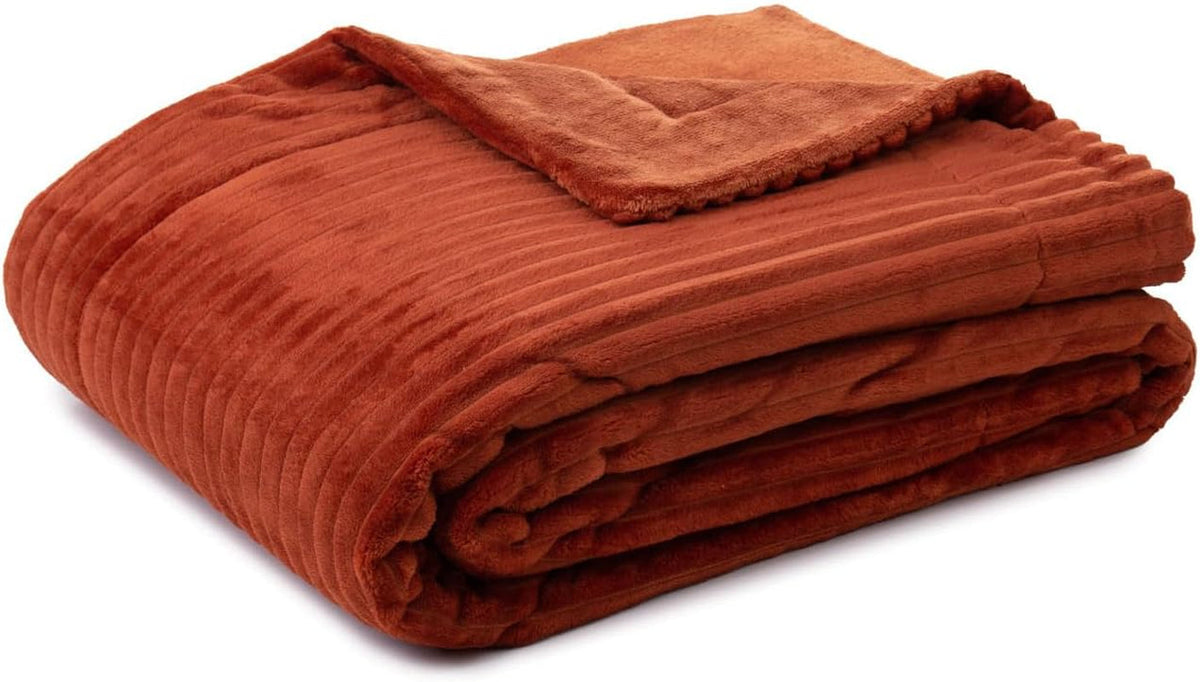 Gözze - Pătură confortabilă și moale în aspect corduroy, 1620G/bucata, 150 X 200 Cm - scorțișoară Paturi si Cuverturi Besuche den GÃ¶zze-Store Scorțișoară