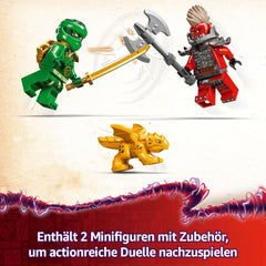 LEGO NINJAGO Lloyds grüner Walddrache - Spielzeug Drache mit 2 Minifiguren - Drachenfigur mit beweglichem Schwanz, Hals, Beine & Flügel - Geschenkidee für Jungen und Mädchen ab 6 Jahren 71829