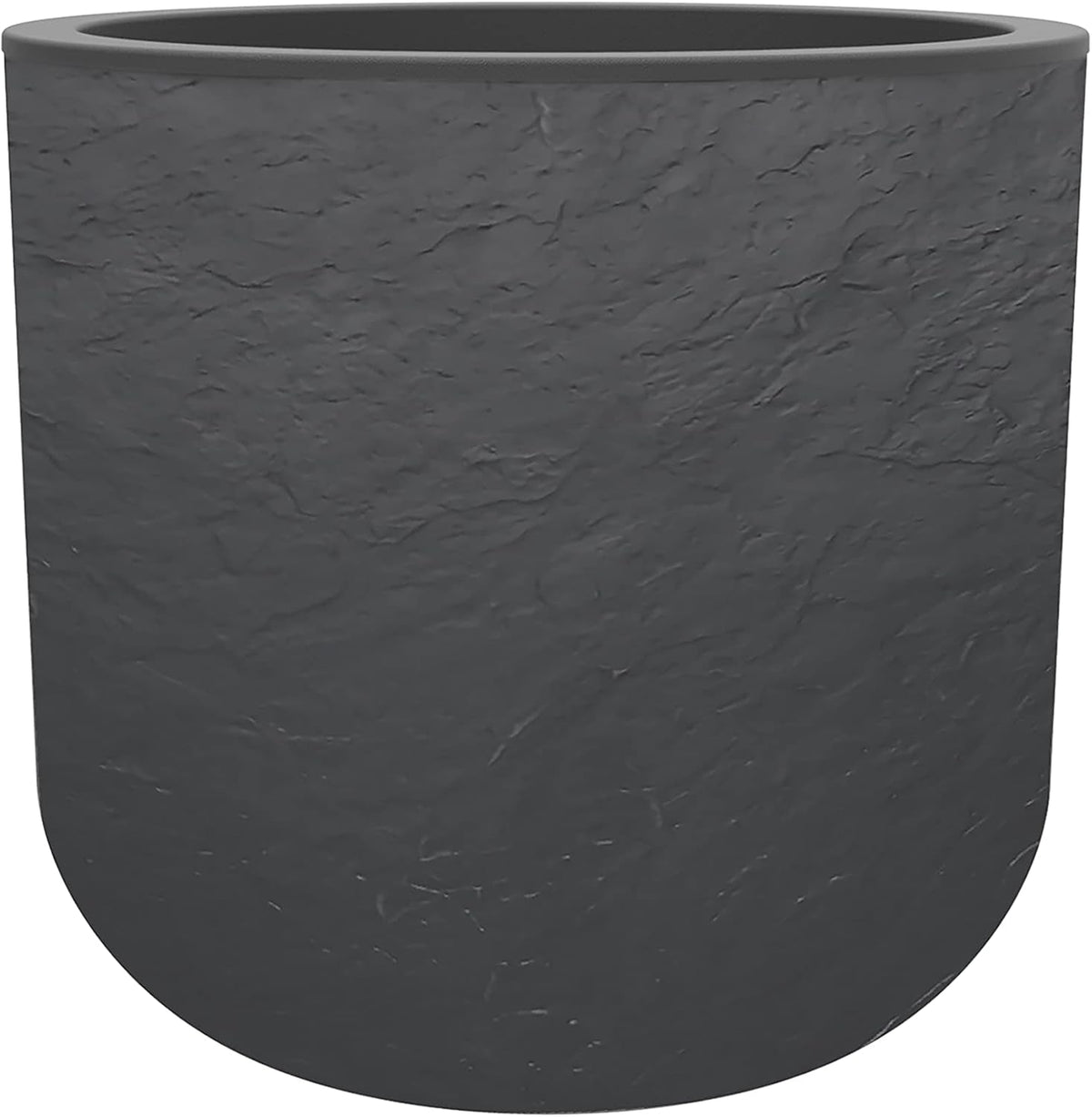 - Ghiveci rotund, 40 cm, Volcania'Up 32,5 l, aspect piatră, perete simplu, zonă rezervor apă, Ø 38,5 x Î. 36,8 cm, gri antracit