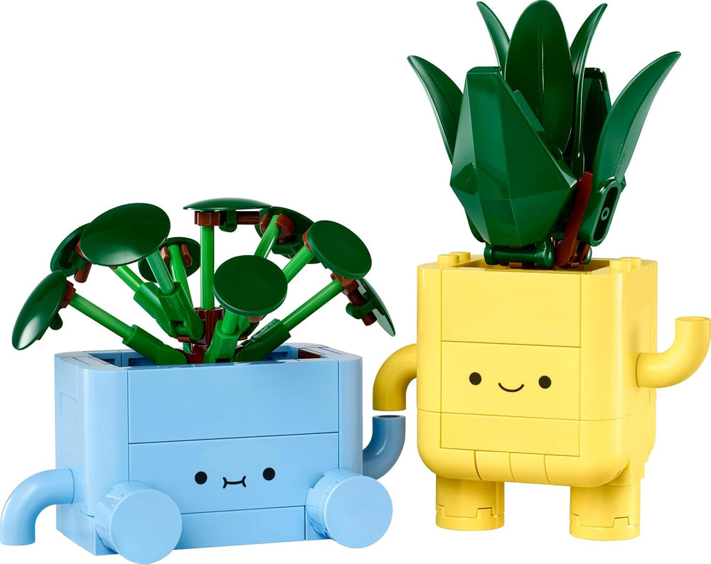 LEGO Botanicals Fröhliche Pflanzen - Spielzeug für Kinder mit 2 Kunstpflanzen, 2 bunten Blumentöpfen & austauschbaren Cartoon-Gesichtern - Geschenkidee für Mädchen ab 9 Jahren - 10349