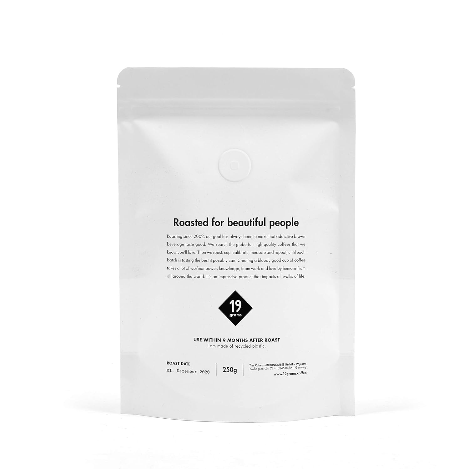 Italo Disco Espresso | 250g ganze Bohne | fair und nachhaltig | frisch geröstet | 100% Arabica Kaffeebohnen | specialty coffee | 19grams Kaffeerösterei