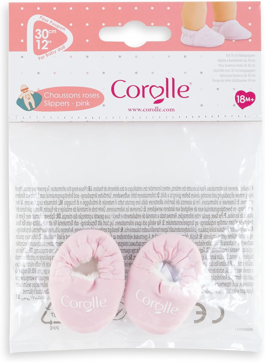 Corolle Schuhe, pink, Puppenzubehör, Puppenkleidung, für alle 30cm Babypuppen, ab 18 Monate