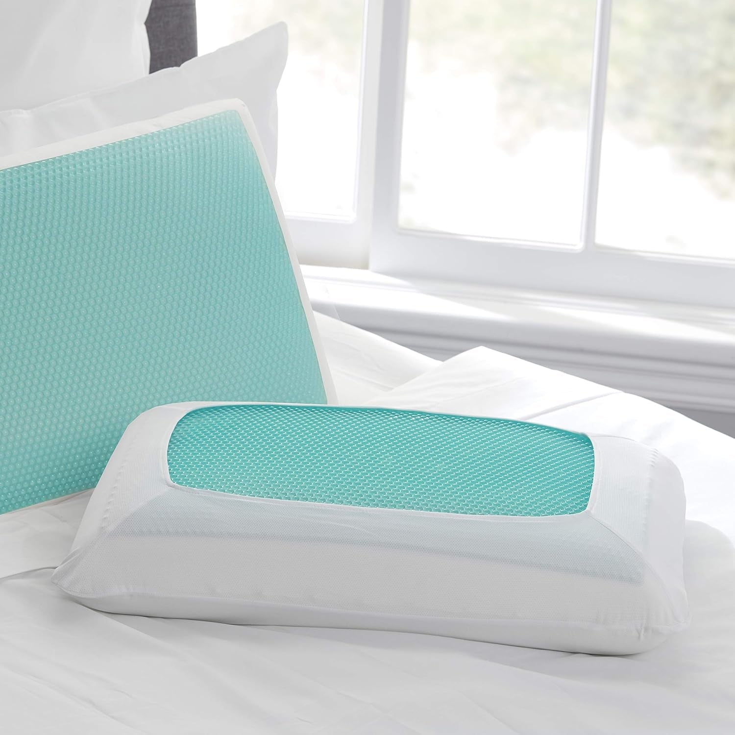 Sealy SE '19 Essentials SM Aqua Bubble Gel Sheet, 1 pernă MC (US), alb, 61 X 40 X 14 cm Perne standard Naty Shop