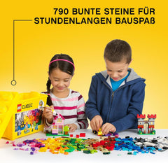 LEGO Classic Große Bausteine-Box, Konstruktionsspielzeug für Mädchen und Jungen mit Aufbewahrungsbox, enthält Bunte Steine, Reifen, Türen, etc. in 33 Farben, Geschenk für Kinder ab 4 Jahren 10698