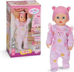 BABY Born Emily Lauf mit Mir - 43 cm Puppe mit elektronischen Funktionen - Krabbel- & Lauflernpuppe mit Soundfunktion - Inkl. rosa Strampler & Mütze - Geeignet für Kinder ab 3 Jahren
