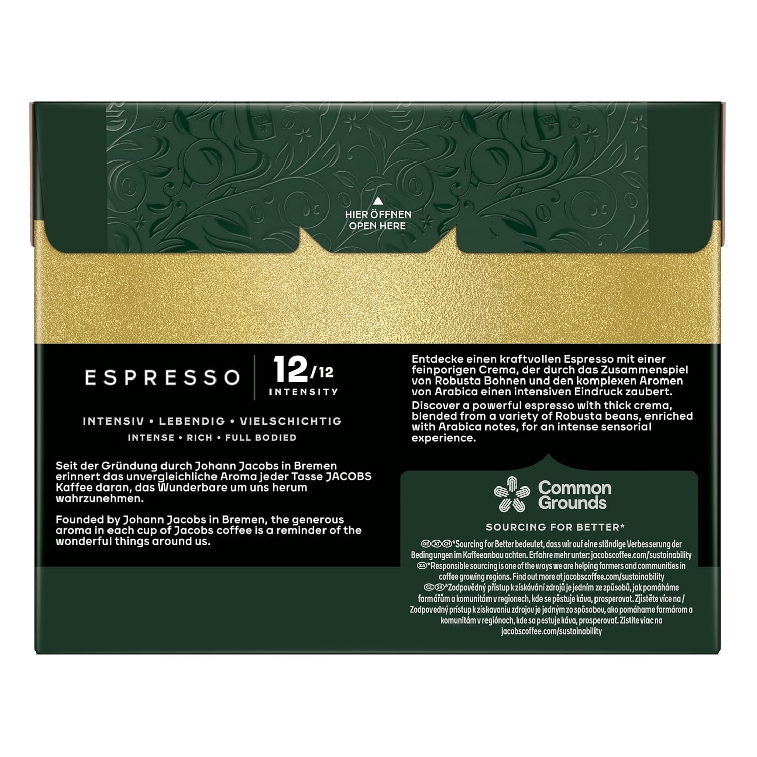 Jacobs Kaffeekapseln Espresso Ristretto, Megapack XXL, Intensität 12/12, 5 x 40 Getränke, Nespresso* kompatible Kaffee Kapseln, 200 Kapseln