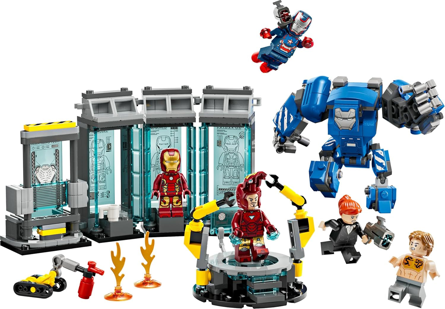 LEGO | Marvel Iron Mans Labor: Halle der Rüstungen - Superhelden Spielzeug mit Einer Mech Figur, 5 Minifiguren inkl. Aldrich Killian - Avengers Geschenk für Jungen und Mädchen ab 8 Jahren 76315