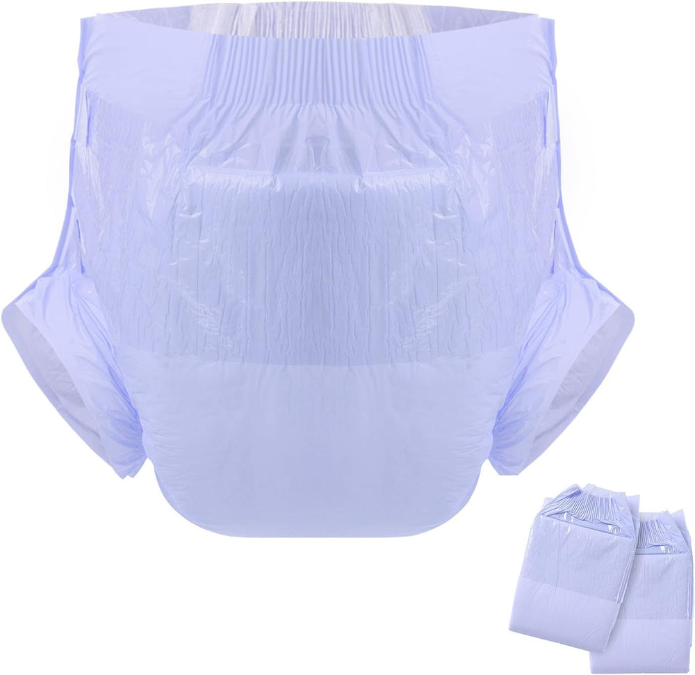 Scutece pentru adulți CutiePlusU, suprafață uscată, absorbție maximă peste noapte, scutec de incontinență de unică folosință – albastru, roz, alb, 3 bucăți (medii 71-96 cm)