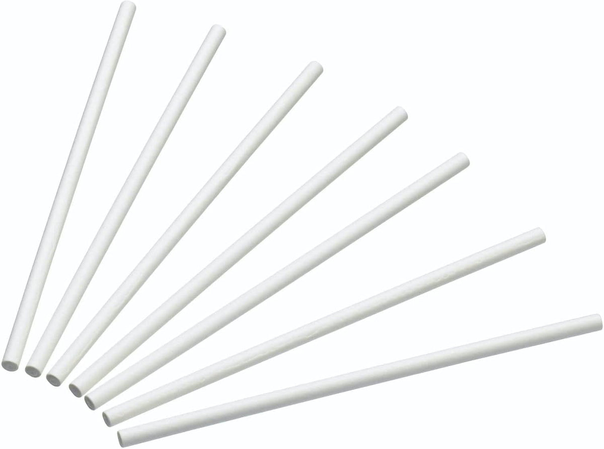 Bețișoare mici de hârtie pentru tort KitchenCraft Sweetly Does It CakePops [50 bucăți] - 10 cm - Albe - Bețișoare pentru tort