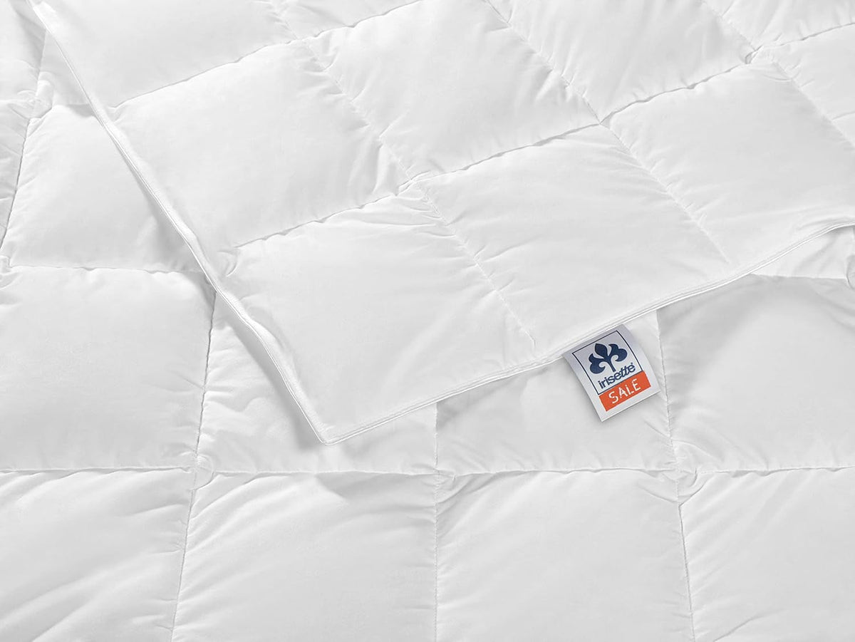 Irisette Nora plapumă de puf Plapumă ușoară de vară cu capac din bumbac 100%, umplutură din puf 100% clasa I, 135 X 200 cm, certificat Oeko-Tex, produs în conformitate cu standardul de calitate german Plapumi si pilote Naty Shop Lumină 135 X 200 Cm