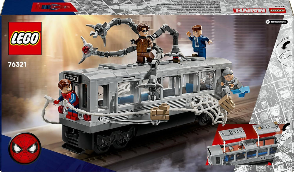 LEGO ǀ Marvel Spider-Man vs. Doc Ock: Showdown in der U-Bahn - Kreatives Spielzeug mit Superhelden Minifiguren - Spielzeug Zugmodell - Kinder Geschenk für Jungen und Mädchen ab 9 Jahren - 76321