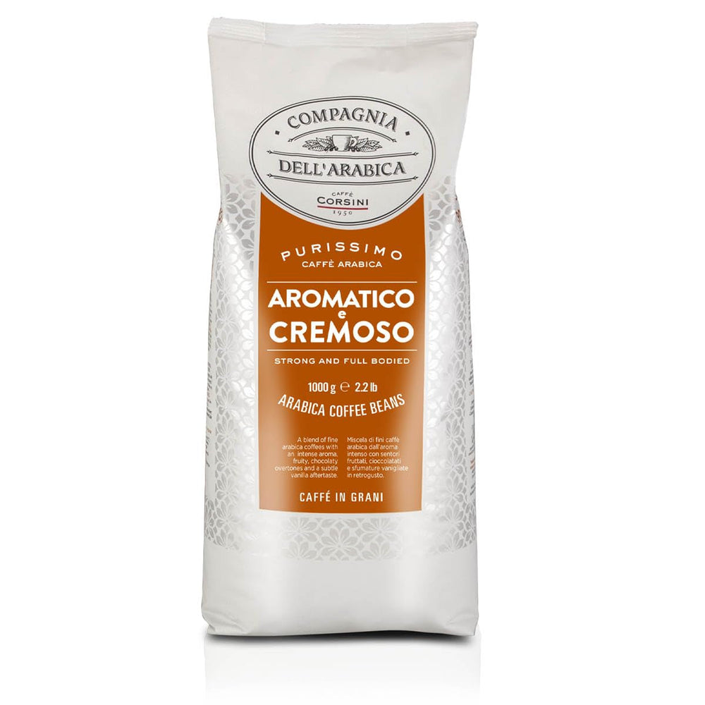 Caffè Corsini - Compagnia dell'Arabica, Arabica Kaffeebohnen Aromatisch und Cremig, 1 kg Packung geröstete Kaffeebohnen