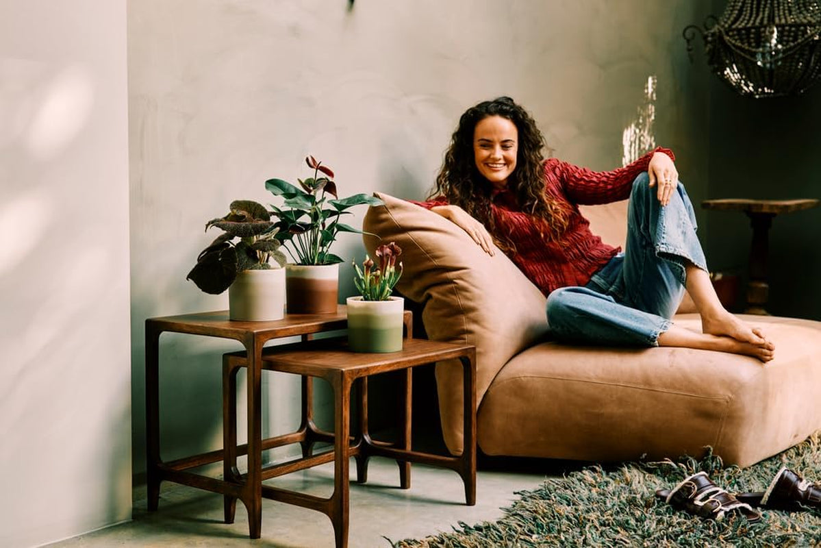 Ghiveci rotund elho Colour Gradient 16cm - pentru interior - 100% plastic reciclat - Ø 15.9 x H 14.7 - Verde/Verde bambus