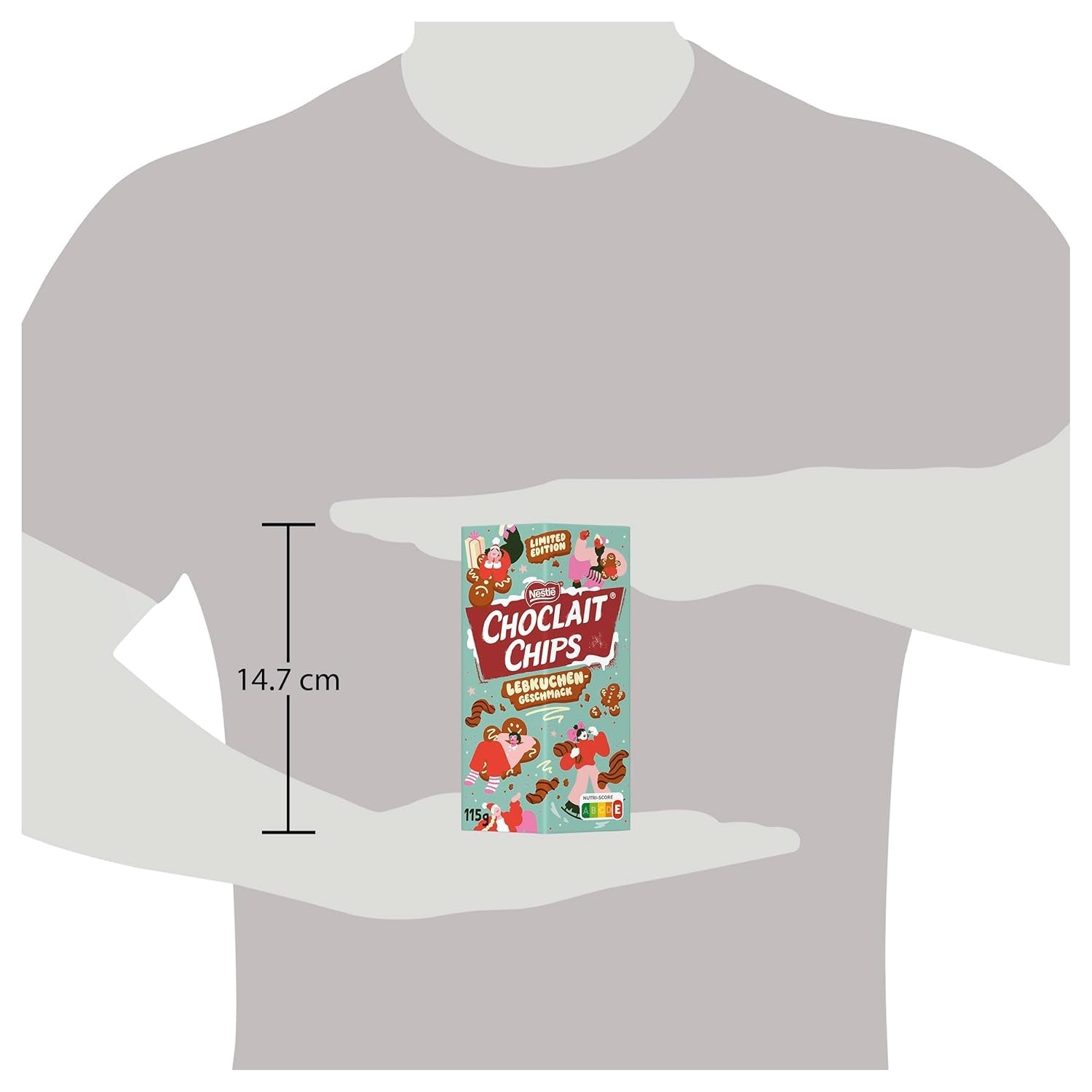Turtă dulce Nestlé, o gustare delicioasă și crocantă cu aromă de turtă dulce, acoperită cu ciocolată cu lapte și rafinată cu dungi decorative de ciocolată neagră, 1 pachet (1 x 115g)