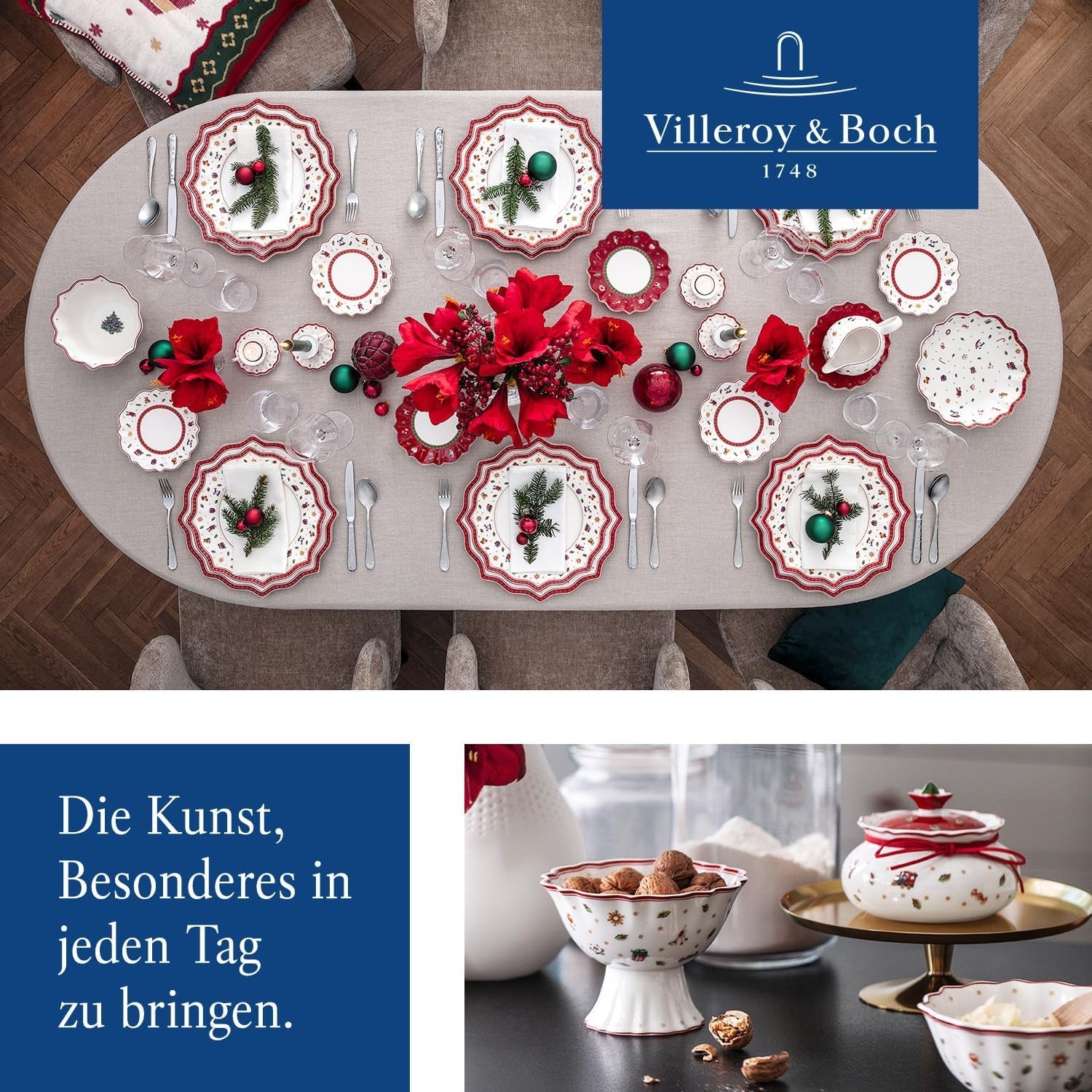 Etajeră Villeroy & Boch Toys Delight Royal Classic, suport decorativ pe niveluri pentru fursecuri, produse de patiserie și bucăți mici de prăjitură, din porțelan premium, alb